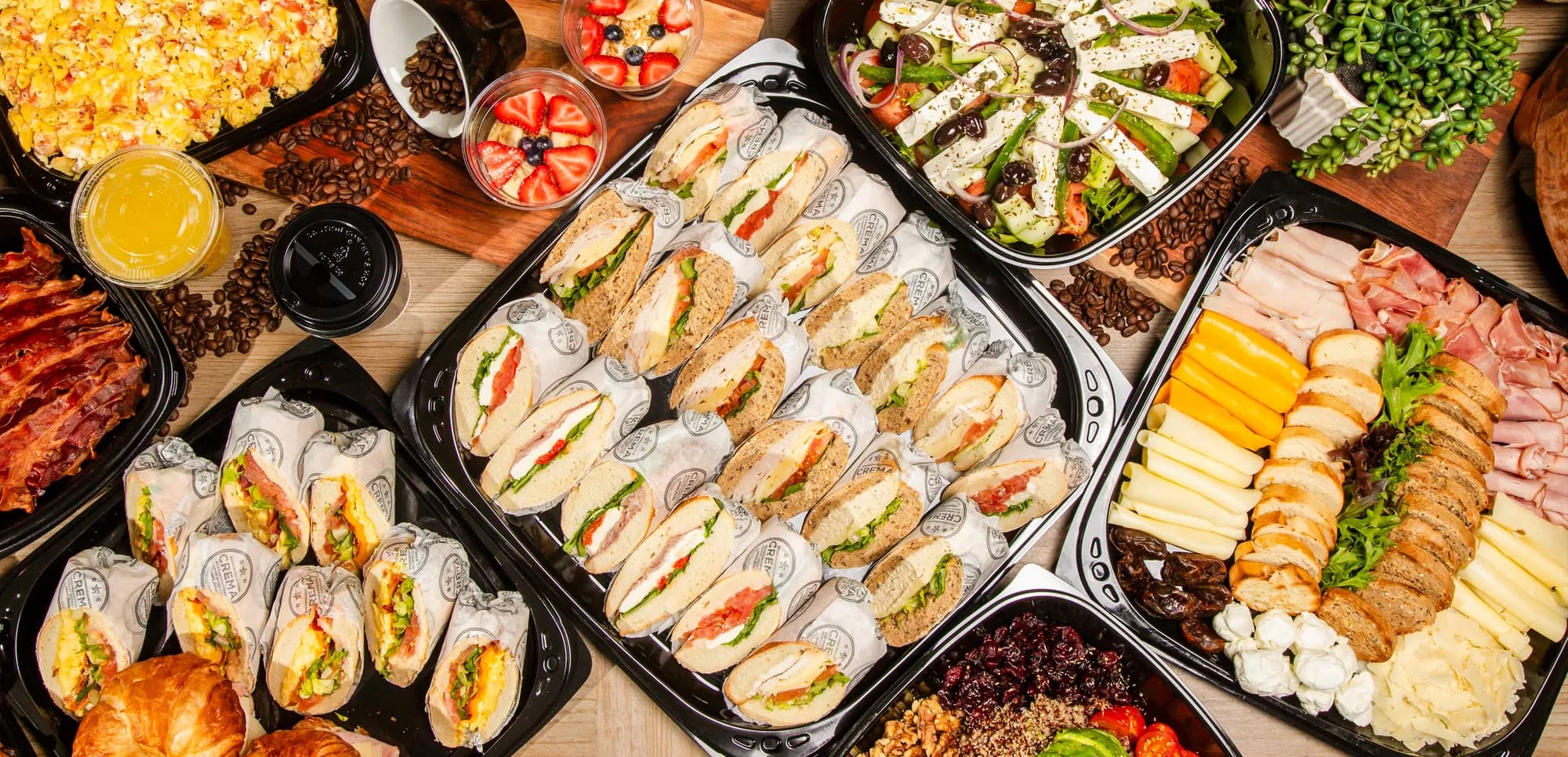 Crema Gourmet catering spread